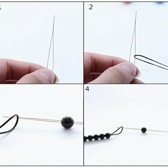 18 pcs Stainless Steel Beading Needles Set, Collapsible Big Eye Needles.  Magic! - Picture 2 of 3